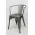 M7786 Industrial Stackable Commercial Restaurant Hospitality Tolix Edison Dining Arm Chairs Rustic